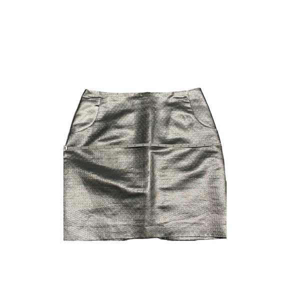 H&M Silver Metallic Skirt with Pockets Size 12 - Picture 13 of 15